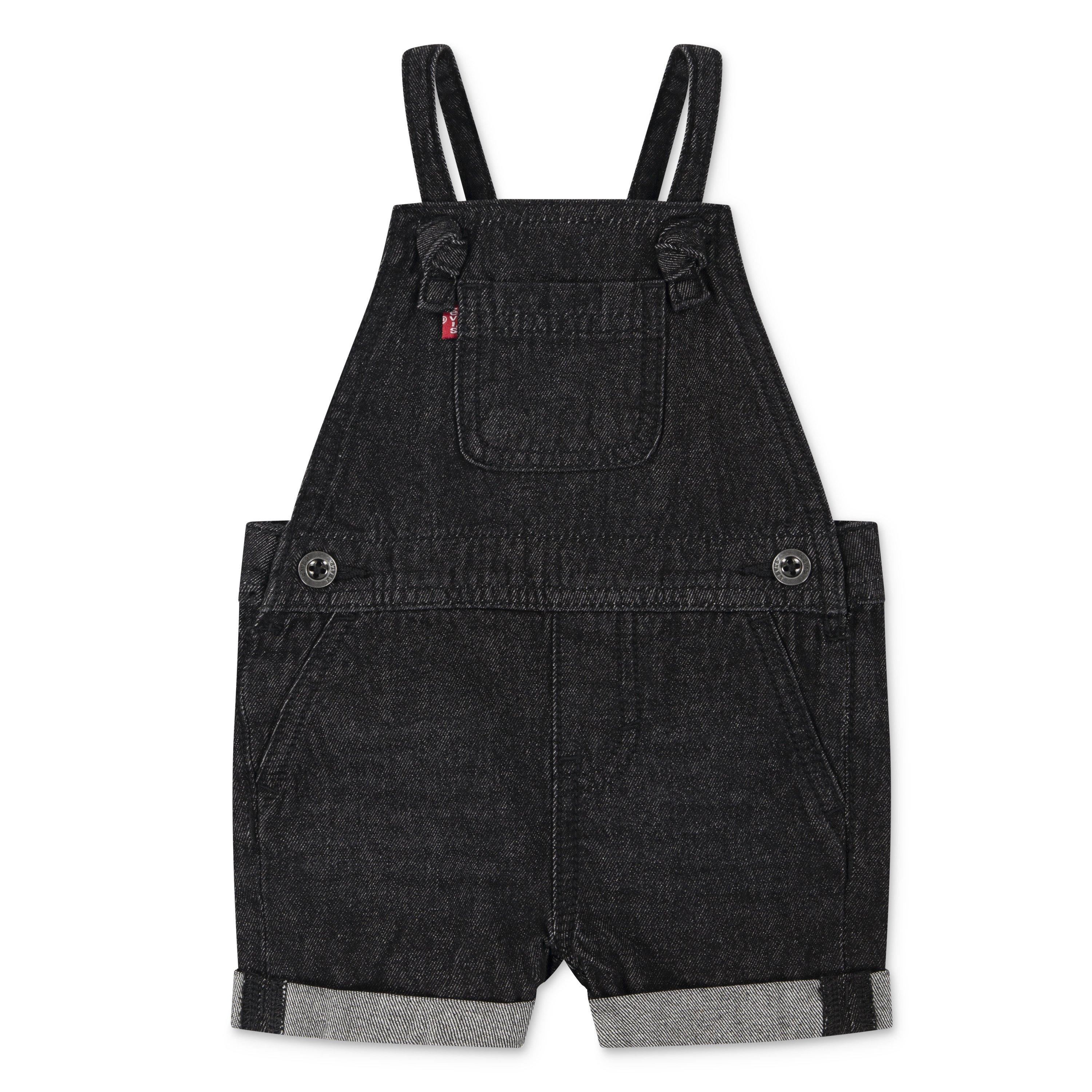 Levi's Baby Girls' Knot Strap Black Wash Denim Shortalls - BLACK